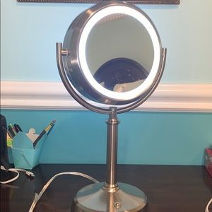Plug in Desk Mirror with Halo Light